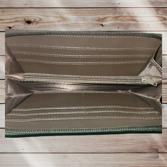 Kenneth Cole Reaction Genuine Leather Wallet - BROWN - Zippered - Picture 3 of 7